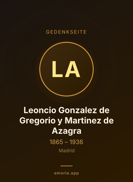 Gedenkportrait von Leoncio Gonzalez de Gregorio y Martinez de Azagra