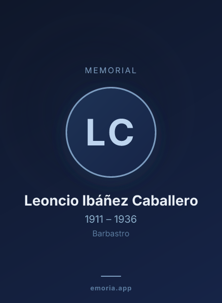 Memorial portrait of Leoncio Ibáñez Caballero