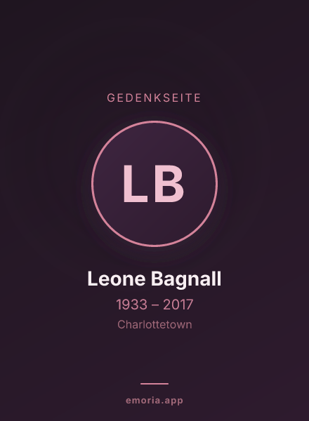 Gedenkportrait von Leone Bagnall