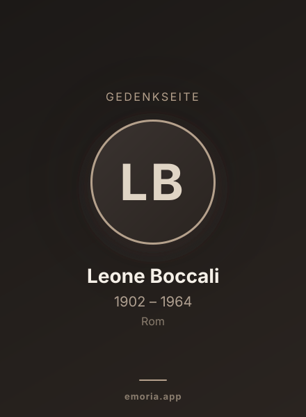 Gedenkportrait von Leone Boccali