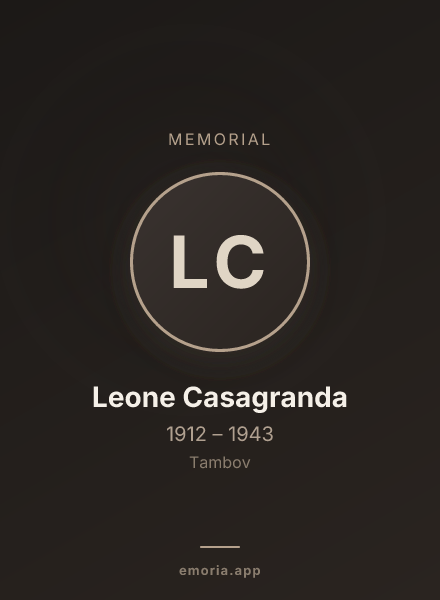 Memorial portrait of Leone Casagranda
