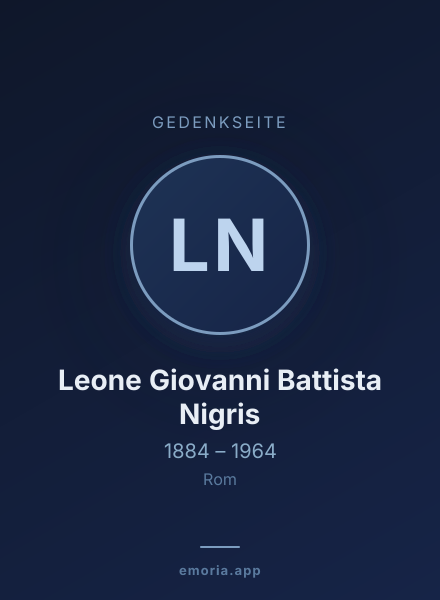 Gedenkportrait von Leone Giovanni Battista Nigris