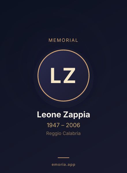 Memorial portrait of Leone Zappia