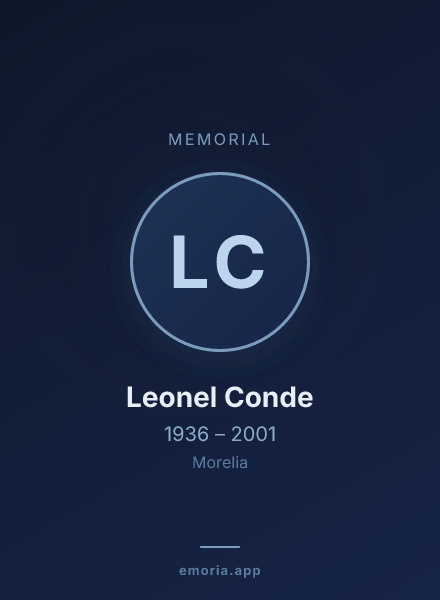 Memorial portrait of Leonel Conde