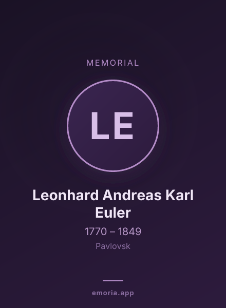 Memorial portrait of Leonhard Andreas Karl Euler