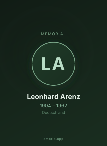 Memorial portrait of Leonhard Arenz