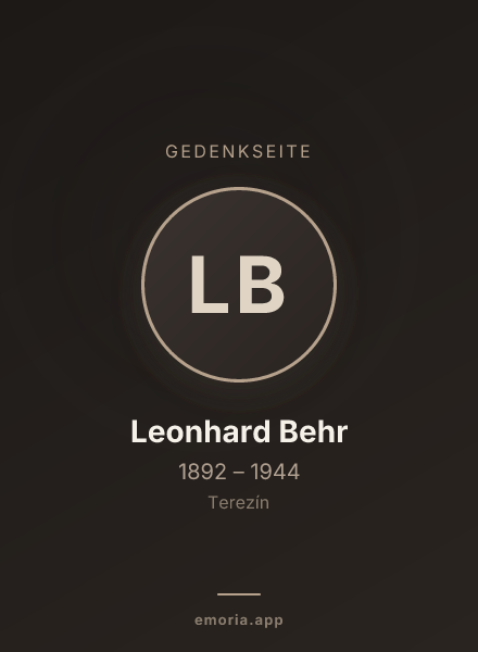 Gedenkportrait von Leonhard Behr
