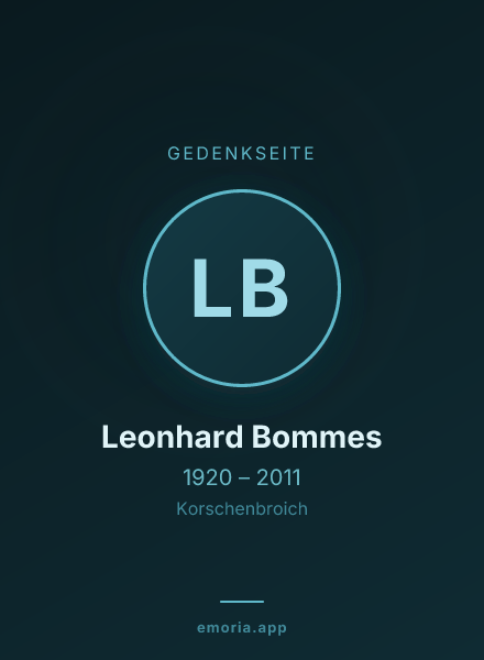 Gedenkportrait von Leonhard Bommes