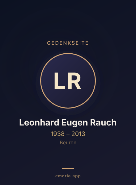 Gedenkportrait von Leonhard Eugen Rauch