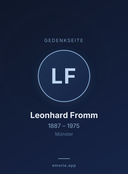 Gedenkportrait von Leonhard Fromm
