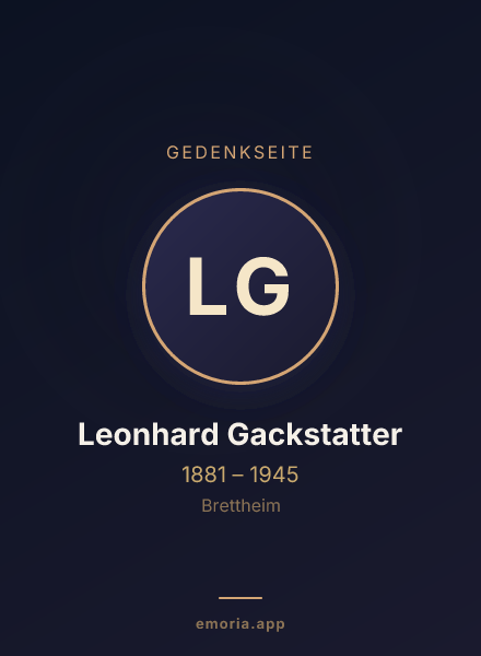 Gedenkportrait von Leonhard Gackstatter