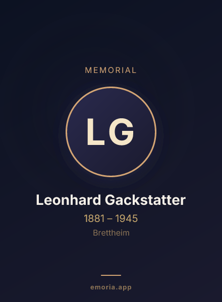 Memorial portrait of Leonhard Gackstatter