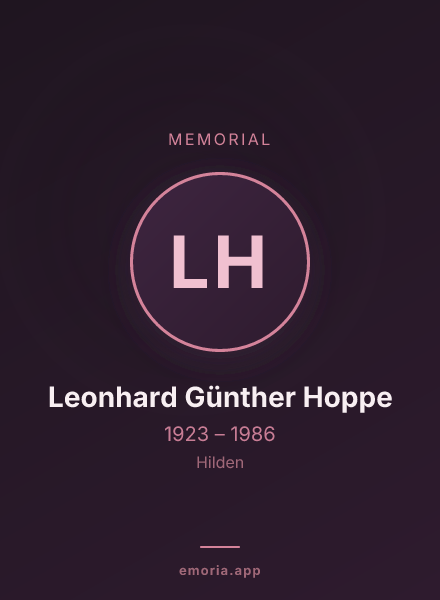 Memorial portrait of Leonhard Günther Hoppe