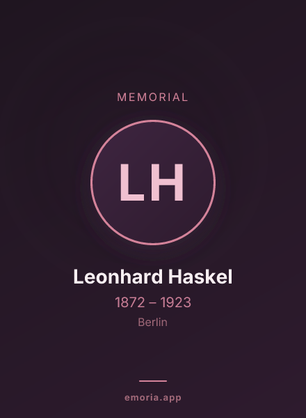 Memorial portrait of Leonhard Haskel
