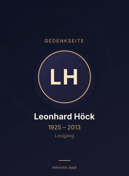 Gedenkportrait von Leonhard Höck