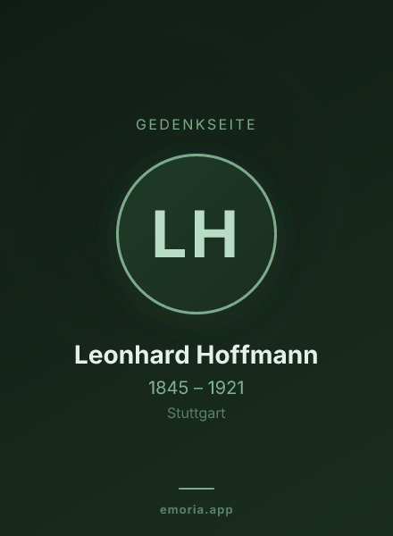 Gedenkportrait von Leonhard Hoffmann