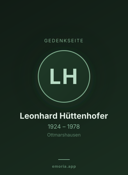 Gedenkportrait von Leonhard Hüttenhofer