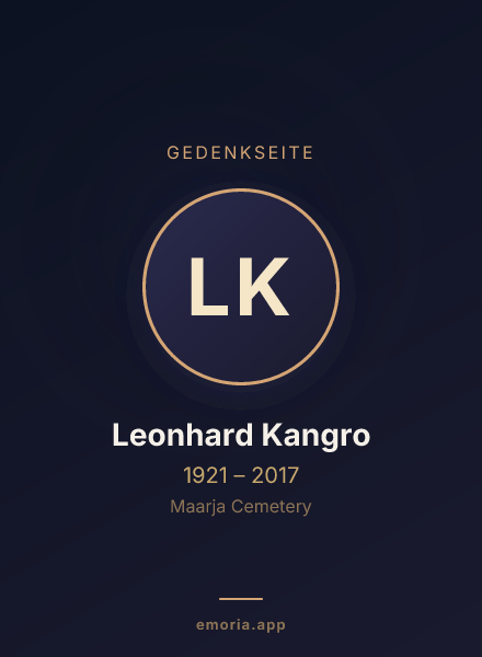 Gedenkportrait von Leonhard Kangro