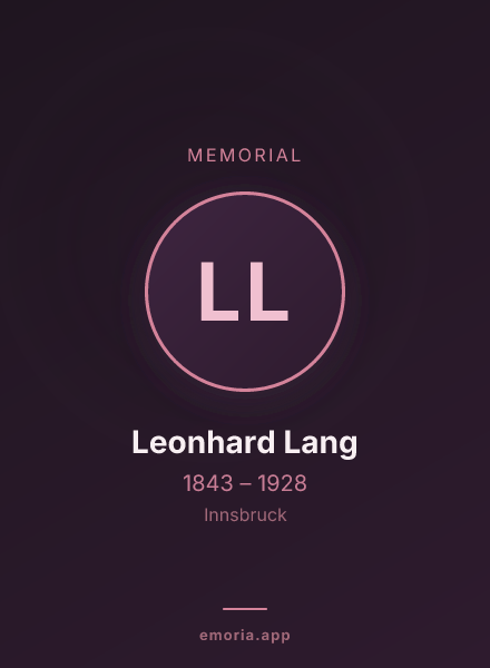 Memorial portrait of Leonhard Lang