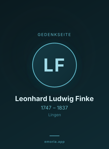 Gedenkportrait von Leonhard Ludwig Finke
