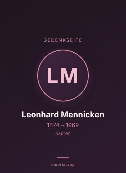 Gedenkportrait von Leonhard Mennicken