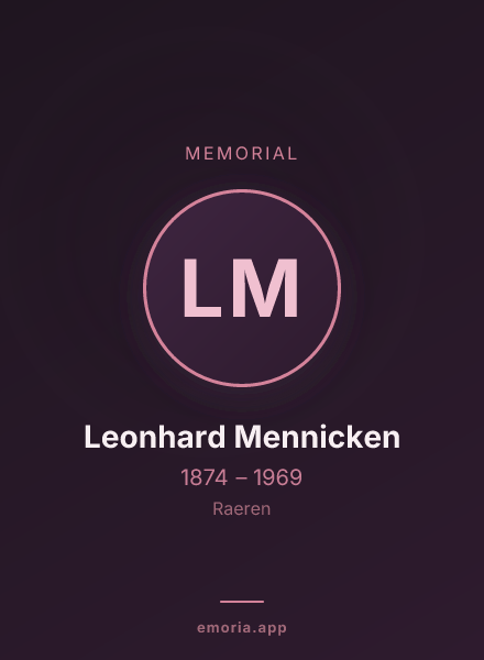 Memorial portrait of Leonhard Mennicken