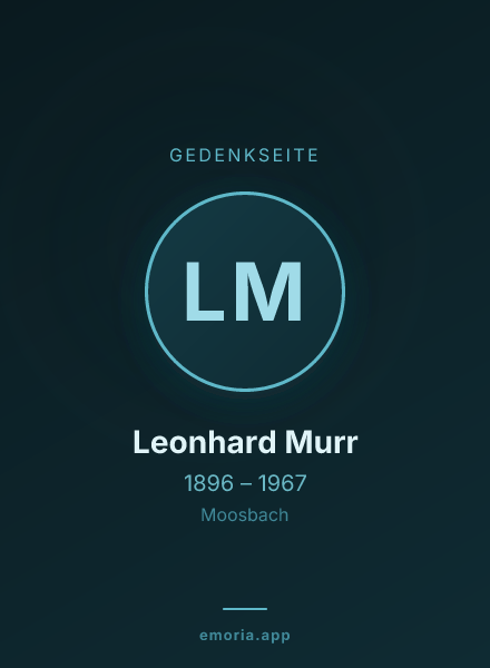 Gedenkportrait von Leonhard Murr