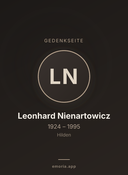 Gedenkportrait von Leonhard Nienartowicz