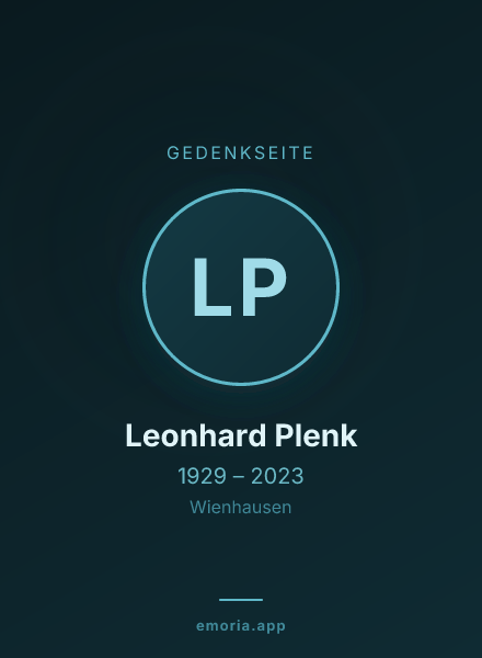 Gedenkportrait von Leonhard Plenk