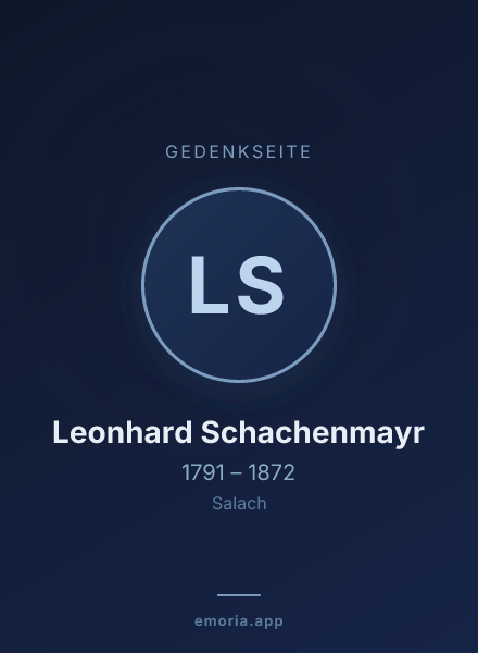 Gedenkportrait von Leonhard Schachenmayr