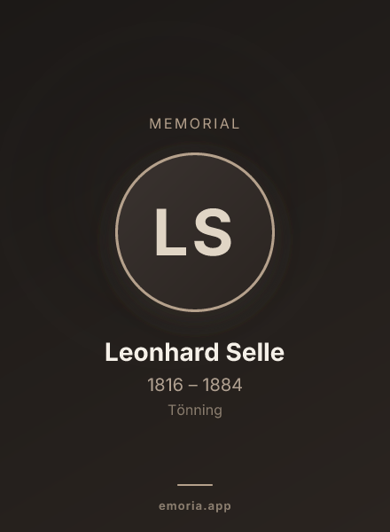 Memorial portrait of Leonhard Selle
