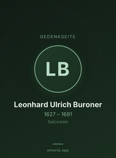 Gedenkportrait von Leonhard Ulrich Buroner