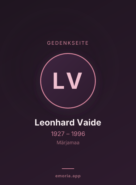 Gedenkportrait von Leonhard Vaide