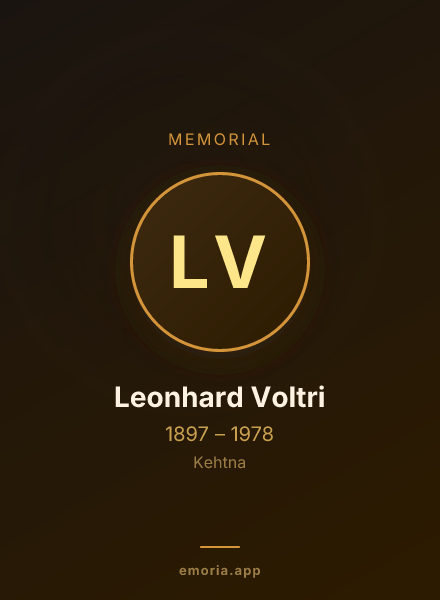 Memorial portrait of Leonhard Voltri