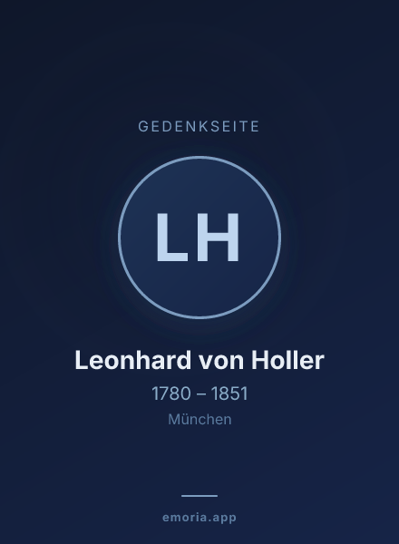 Gedenkportrait von Leonhard von Holler