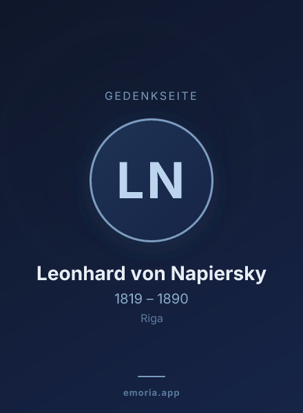 Gedenkportrait von Leonhard von Napiersky