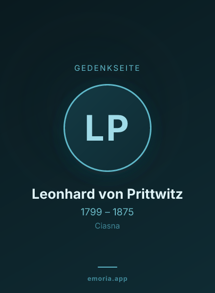 Gedenkportrait von Leonhard von Prittwitz
