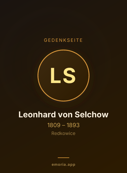 Gedenkportrait von Leonhard von Selchow