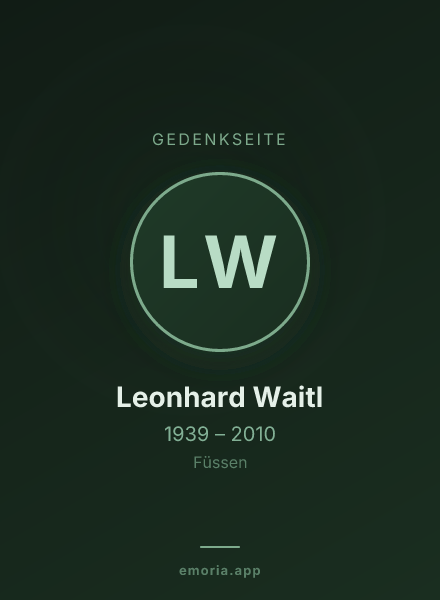 Gedenkportrait von Leonhard Waitl