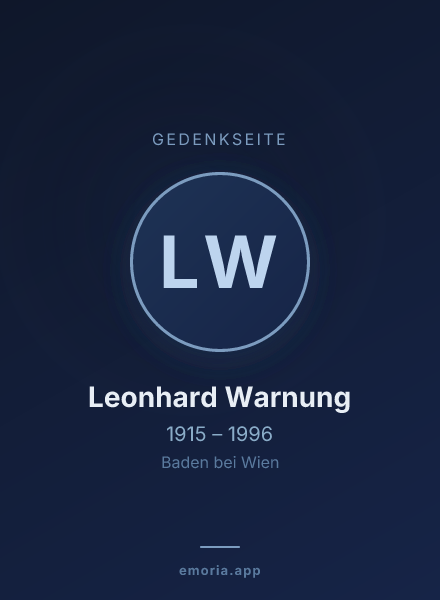 Gedenkportrait von Leonhard Warnung
