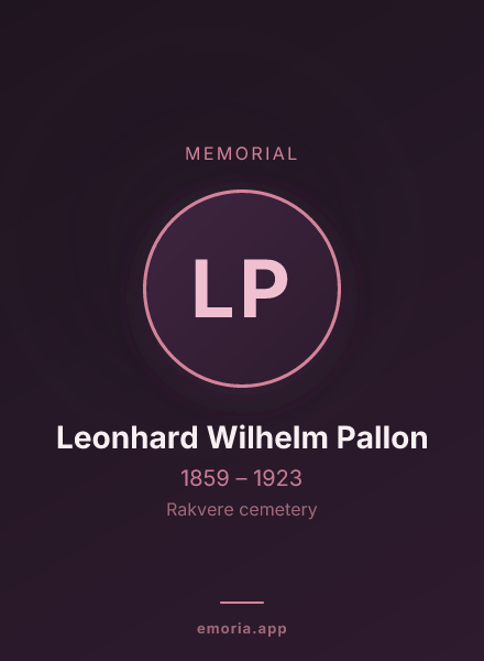 Memorial portrait of Leonhard Wilhelm Pallon