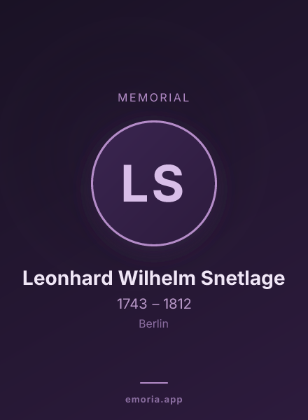 Memorial portrait of Leonhard Wilhelm Snetlage