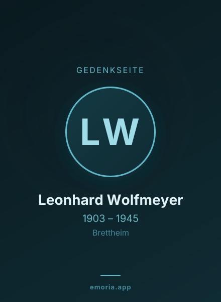 Gedenkportrait von Leonhard Wolfmeyer