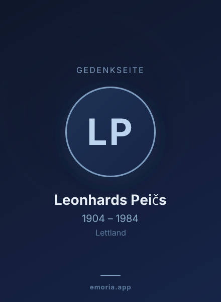 Gedenkportrait von Leonhards Peičs