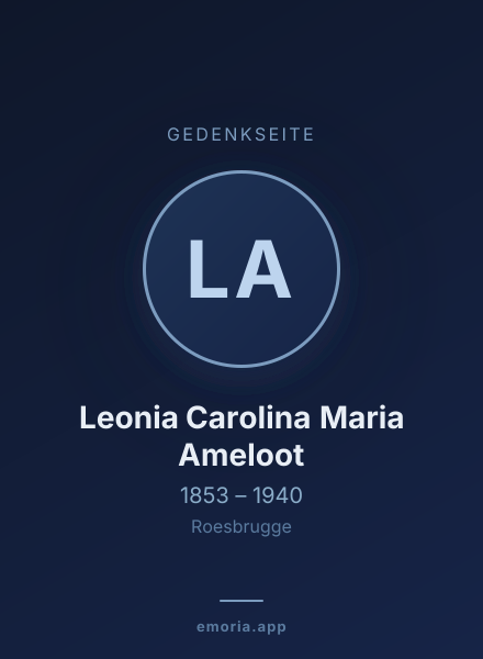 Gedenkportrait von Leonia Carolina Maria Ameloot