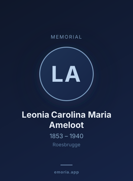 Memorial portrait of Leonia Carolina Maria Ameloot