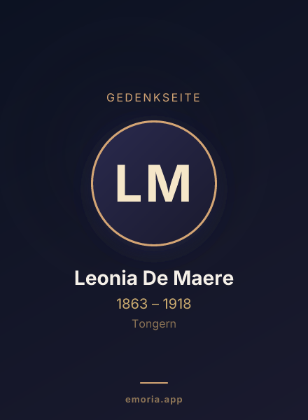 Gedenkportrait von Leonia De Maere