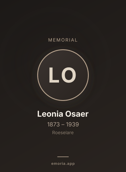 Memorial portrait of Leonia Osaer