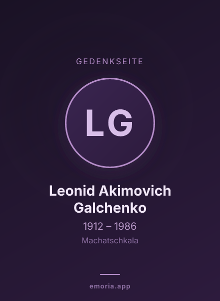 Gedenkportrait von Leonid Akimovich Galchenko