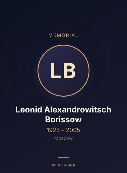 Memorial portrait of Leonid Alexandrowitsch Borissow